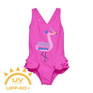 COLOR KIDS-Swimsuit W. Application, sugar pink Růžová 104