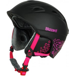 BLIZZARD-W2W Demon ski helmet, black matt/magenta flowers Černá 56/59 cm