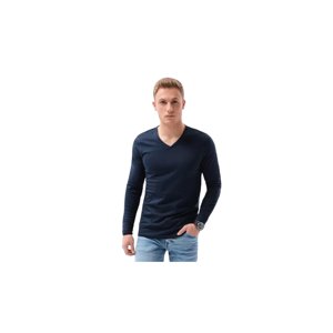 OMBRE-T-shirt LS-L136-V5-NAVY Modrá M