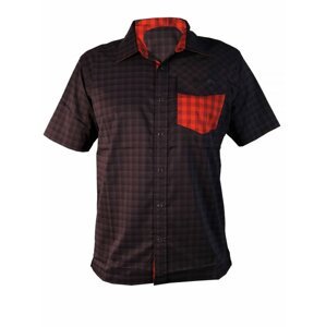 Košile krátká pánská HAVEN Agness Slimfit černá/červená Velikost: L