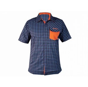 Košile krátká pánská HAVEN Agness Slimfit modrá/oranžová Velikost: L