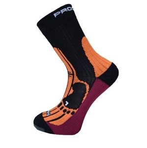 Ponožky Progress MERINO turistické černá/meruňka/švestka Velikost: 3-5