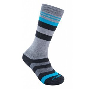 Ponožky SENSOR SLOPE MERINO šedá/černá/tyrkys Velikost: 9-11