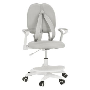 Tempo Kondela Rostoucí židle s podnoží a šlemi, šedá/bílá, ANAIS